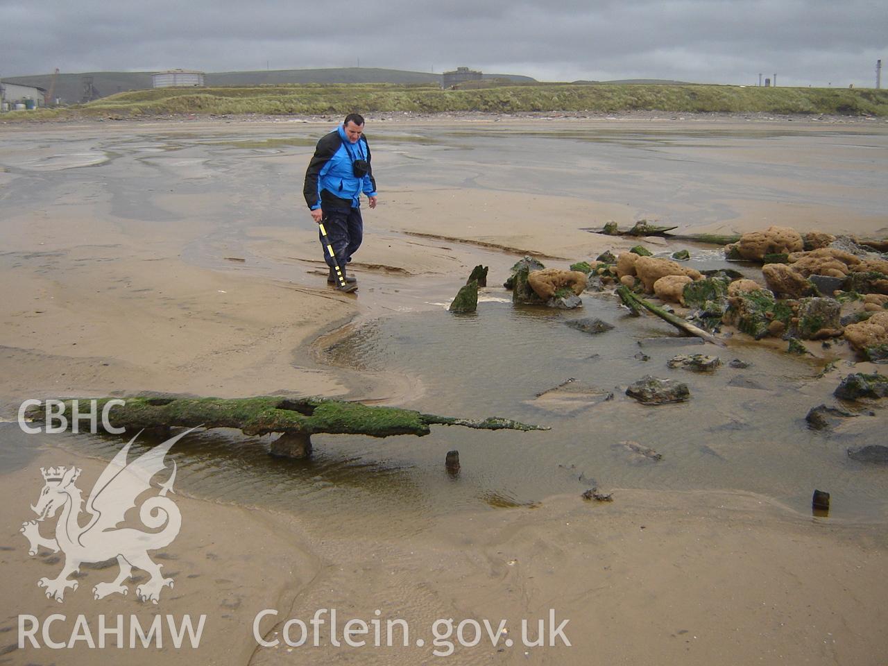 Unnamed wreck on Margam Sands photographed by Ian Cundy, October 2012.