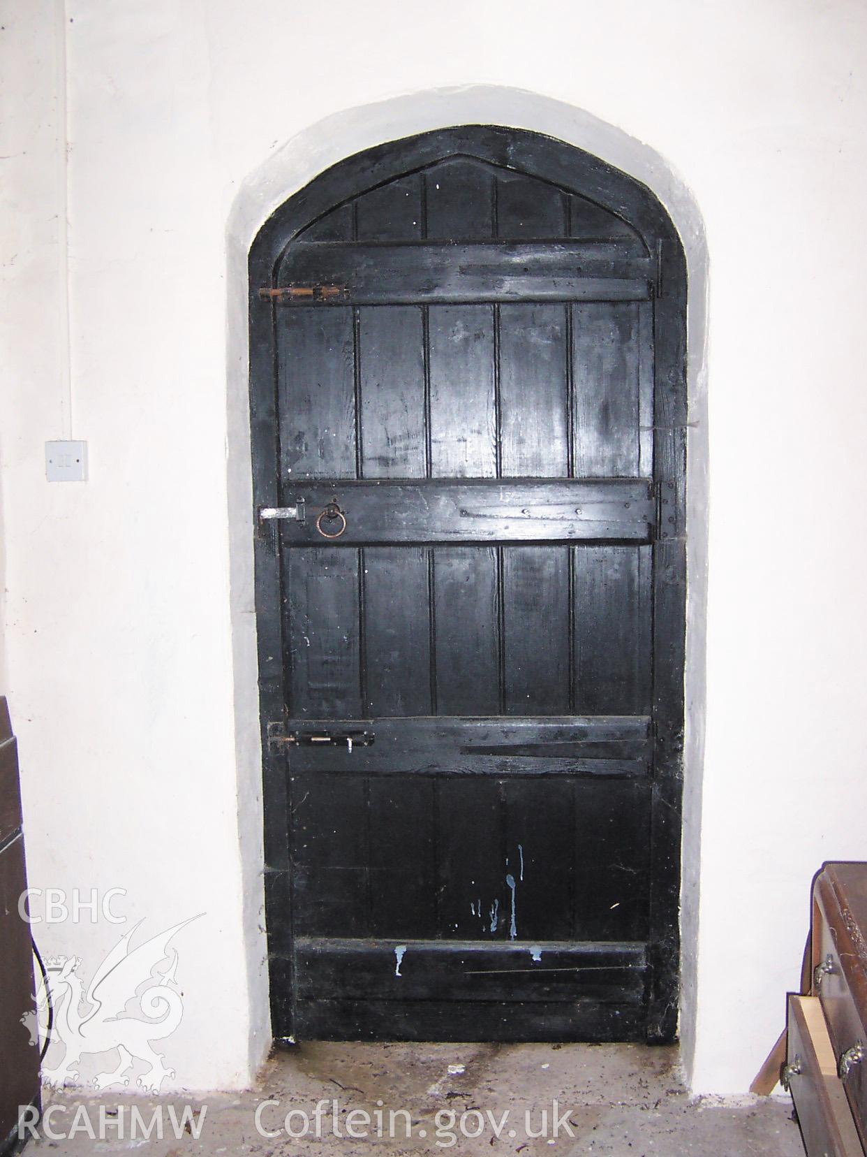 Colour digital photograph of the former school room door.
