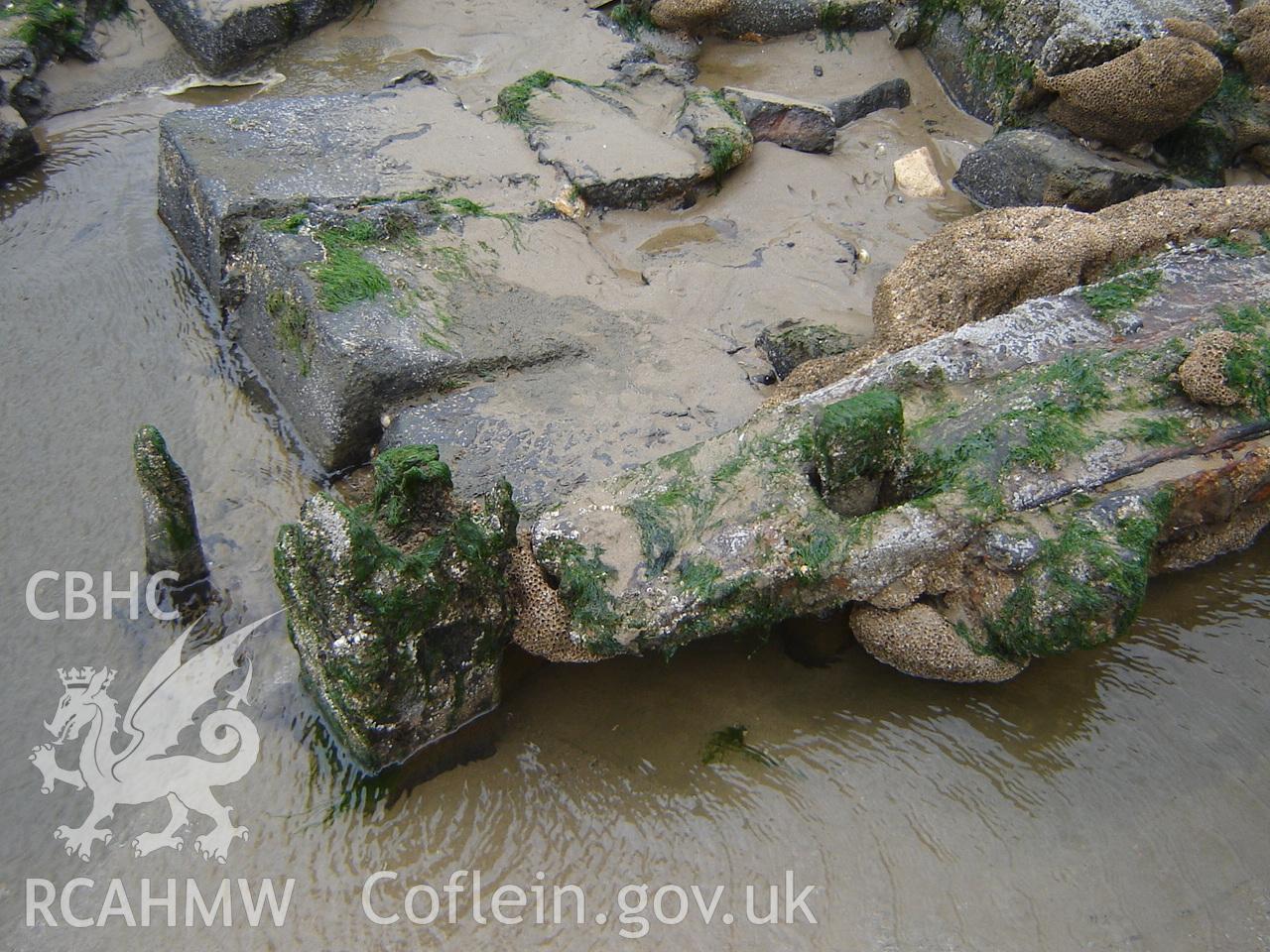 Unnamed wreck on Margam Sands photographed by Ian Cundy, October 2012.