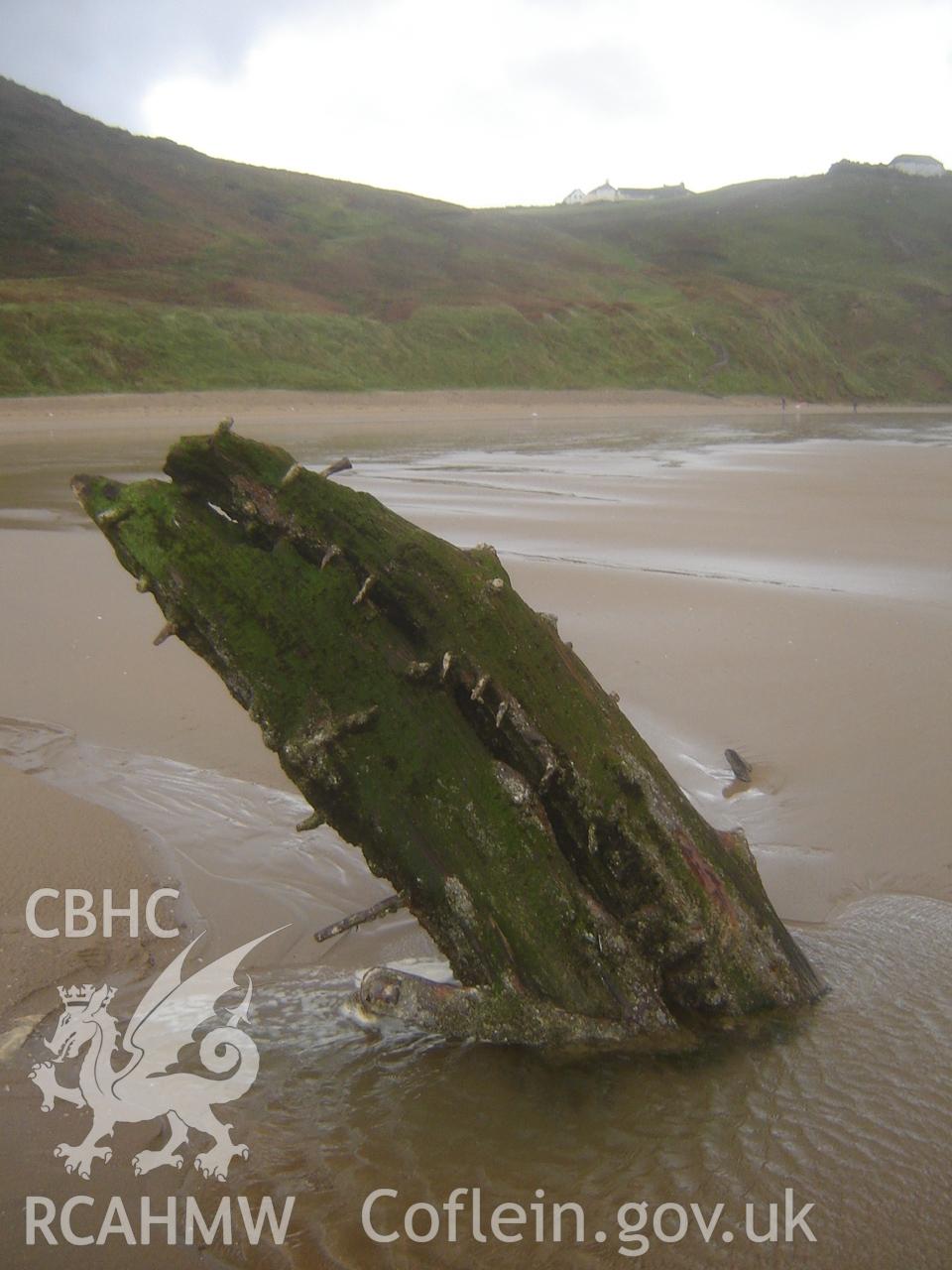 Digital photograph showing the remains of the Helvetia, produced by Ian Cundy, October 2012.