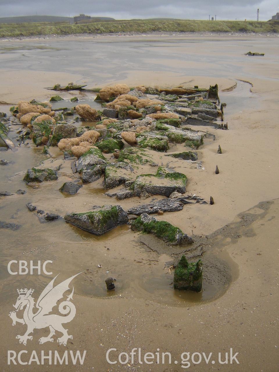 Unnamed wreck on Margam Sands photographed by Ian Cundy, October 2012.