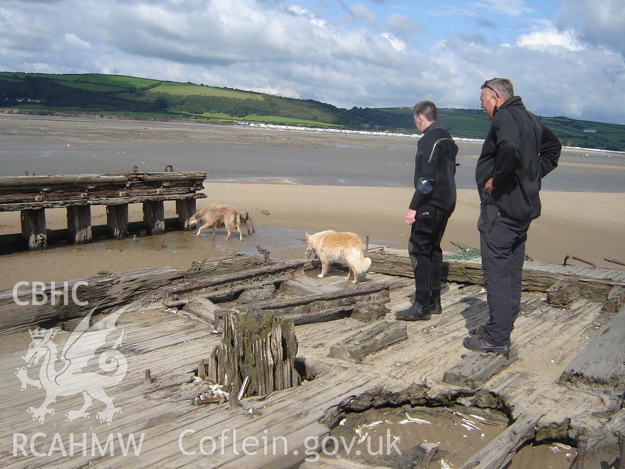 Digital photograph showing the wreck of the Paul at Cefn Sidan, produced by Ian Cundy, August 2012.