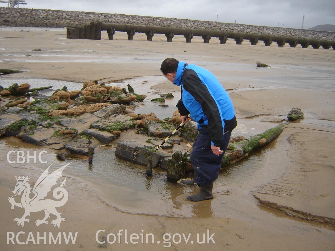 Unnamed wreck on Margam Sands photographed by Ian Cundy, October 2012.