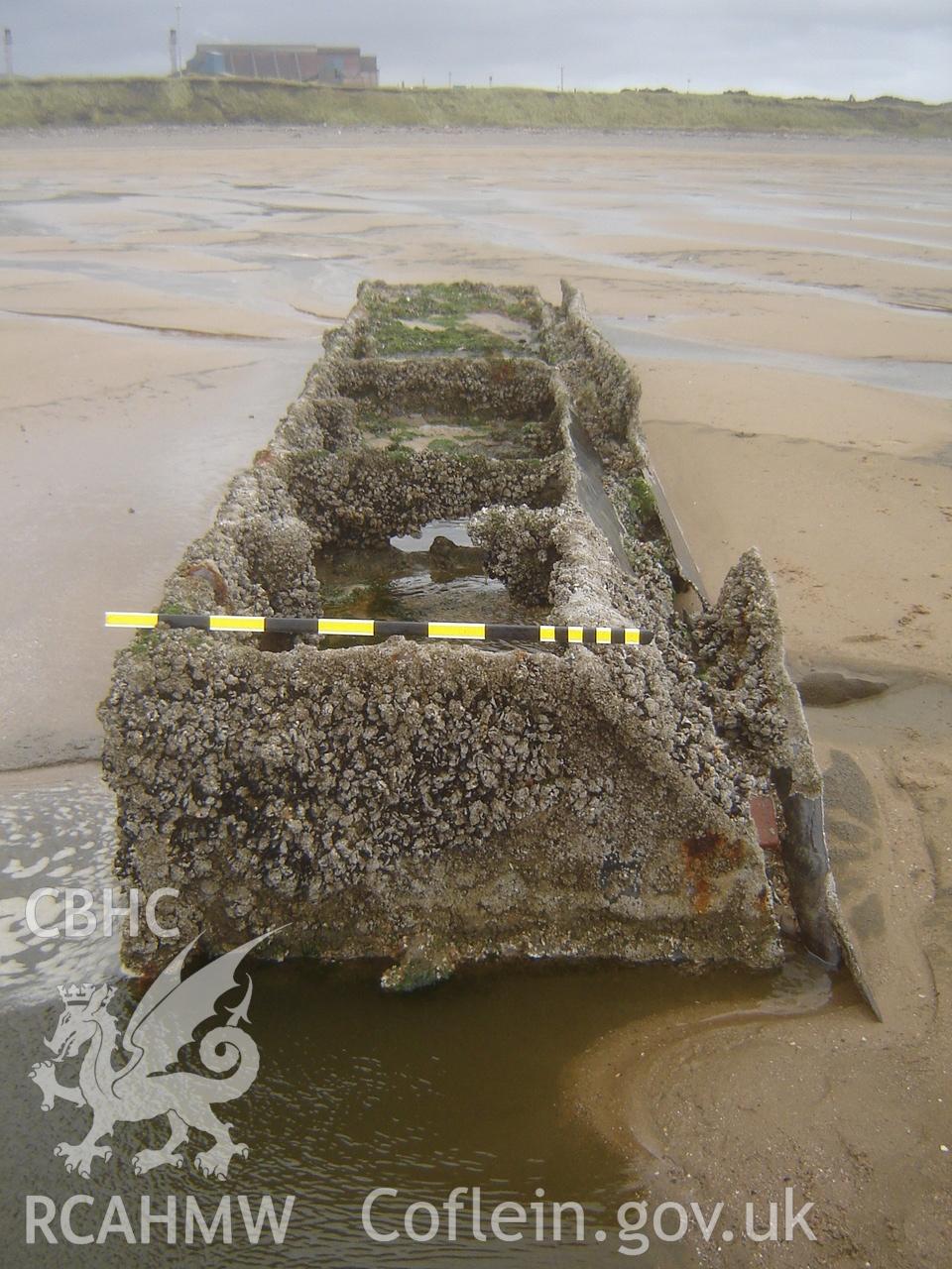 Digital photograph showing the wreck on Margam Sands produced by Ian Cundy, October, 2012