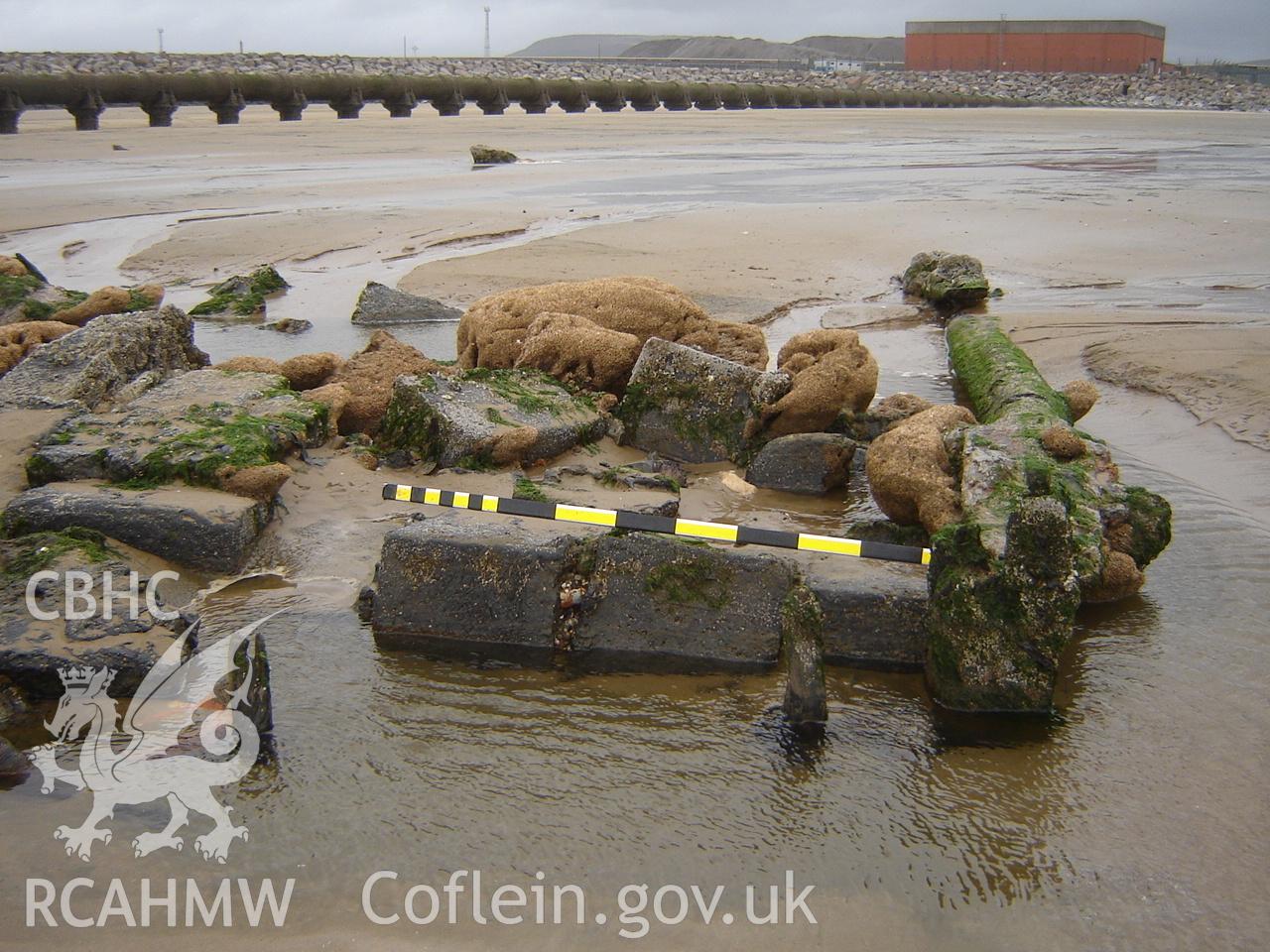 Unnamed wreck on Margam Sands photographed by Ian Cundy, October 2012.