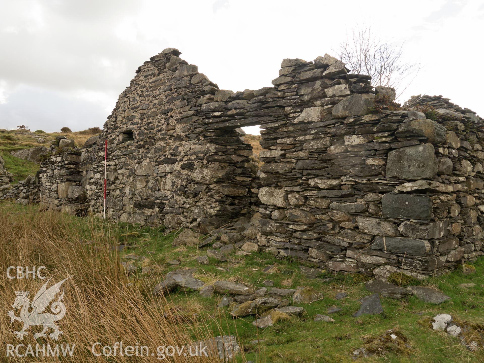 view looking SW, showing entrances.