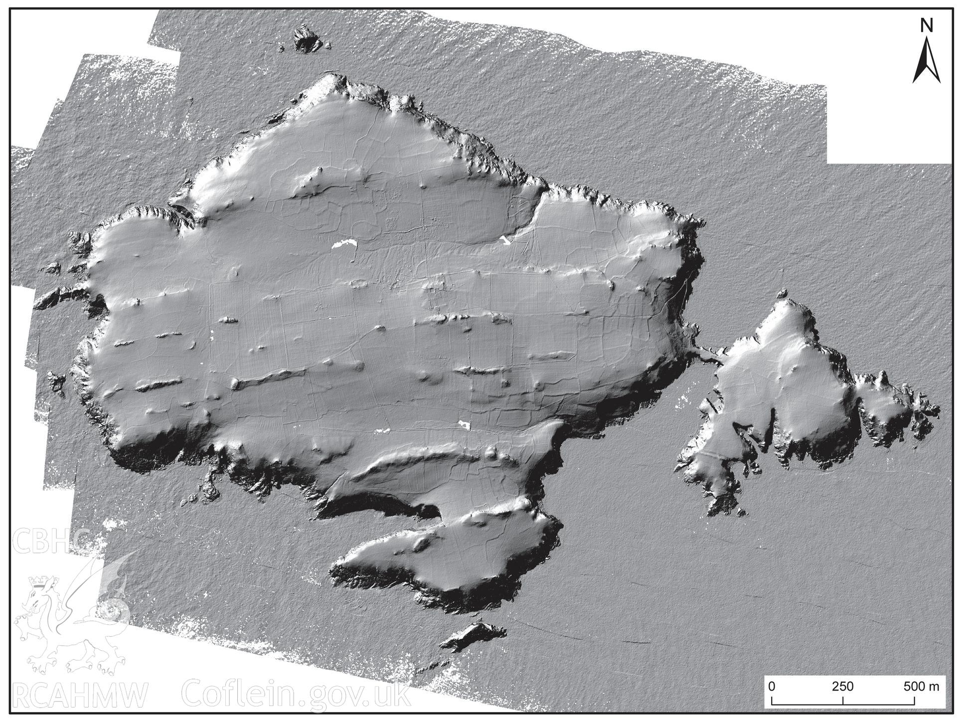 2D Lidar digital terrain model of Skomer Island.