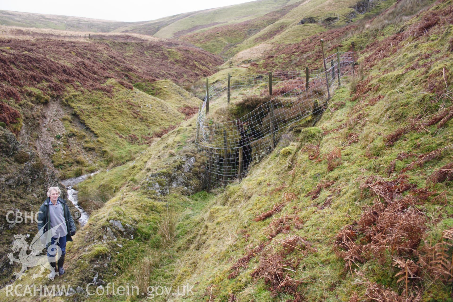 Digital colour photograph of Pen y Foel shaft II (disused) taken on 03/03/2008 by D.E. Schlee during the Llyn Brianne Upland Survey undertaken by Dyfed Archaeological Trust.