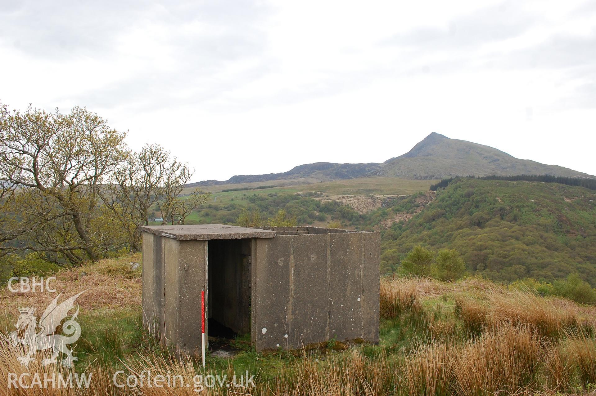 Concrete hut, SE of Bryn Tyrch Uchaf, from NE. Scale 1m (Kenney, J, 30/05/2013)