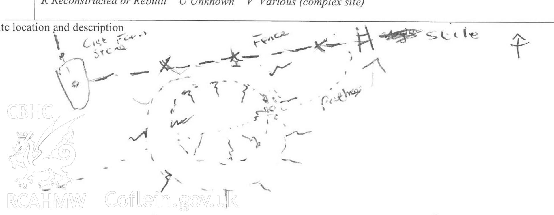 Field sketch of NPRN 303017 (Hopewell, D, 22/05/2013)