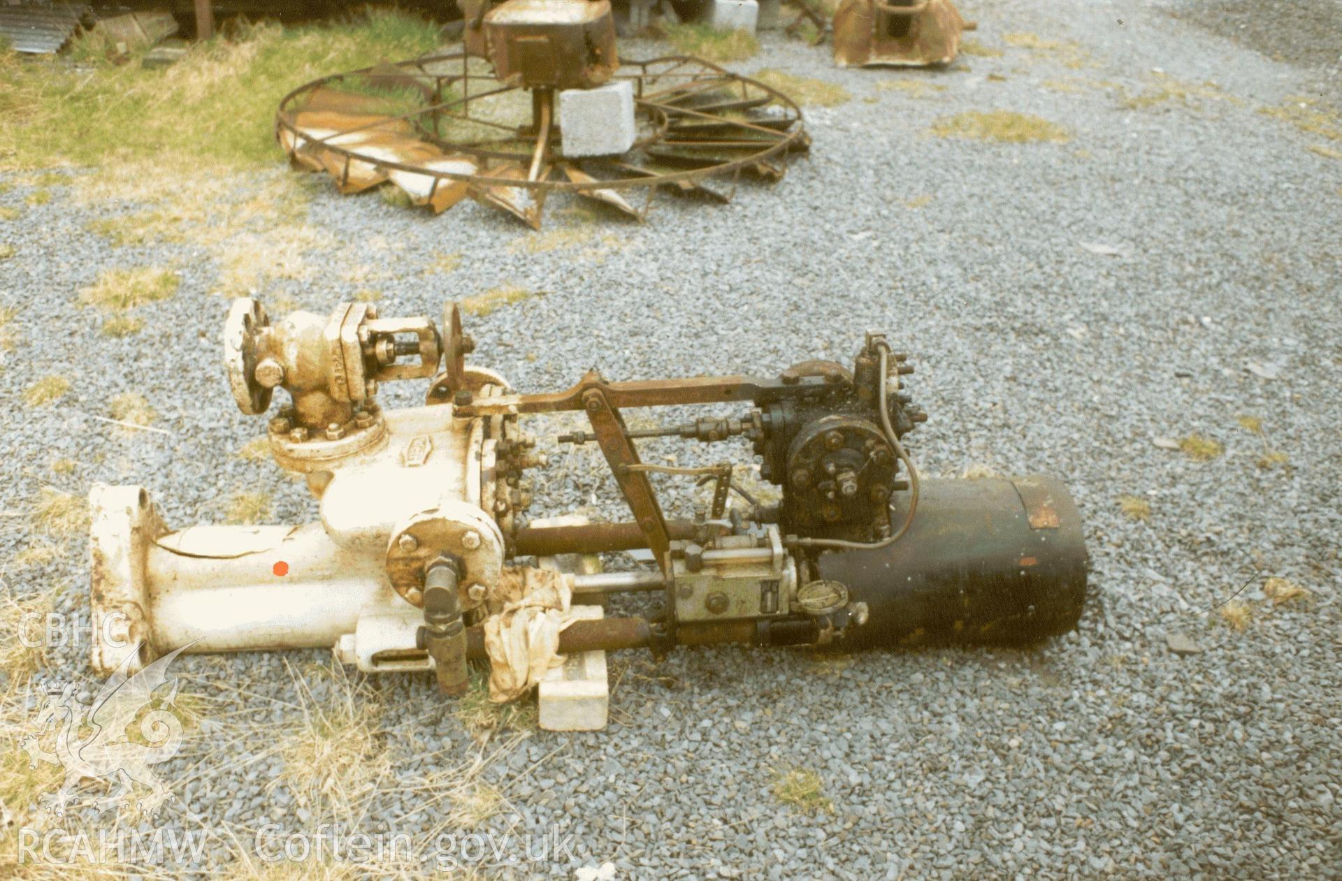 Digital colour photograph showing a weir pump and climax wind engine Llywernog mine.