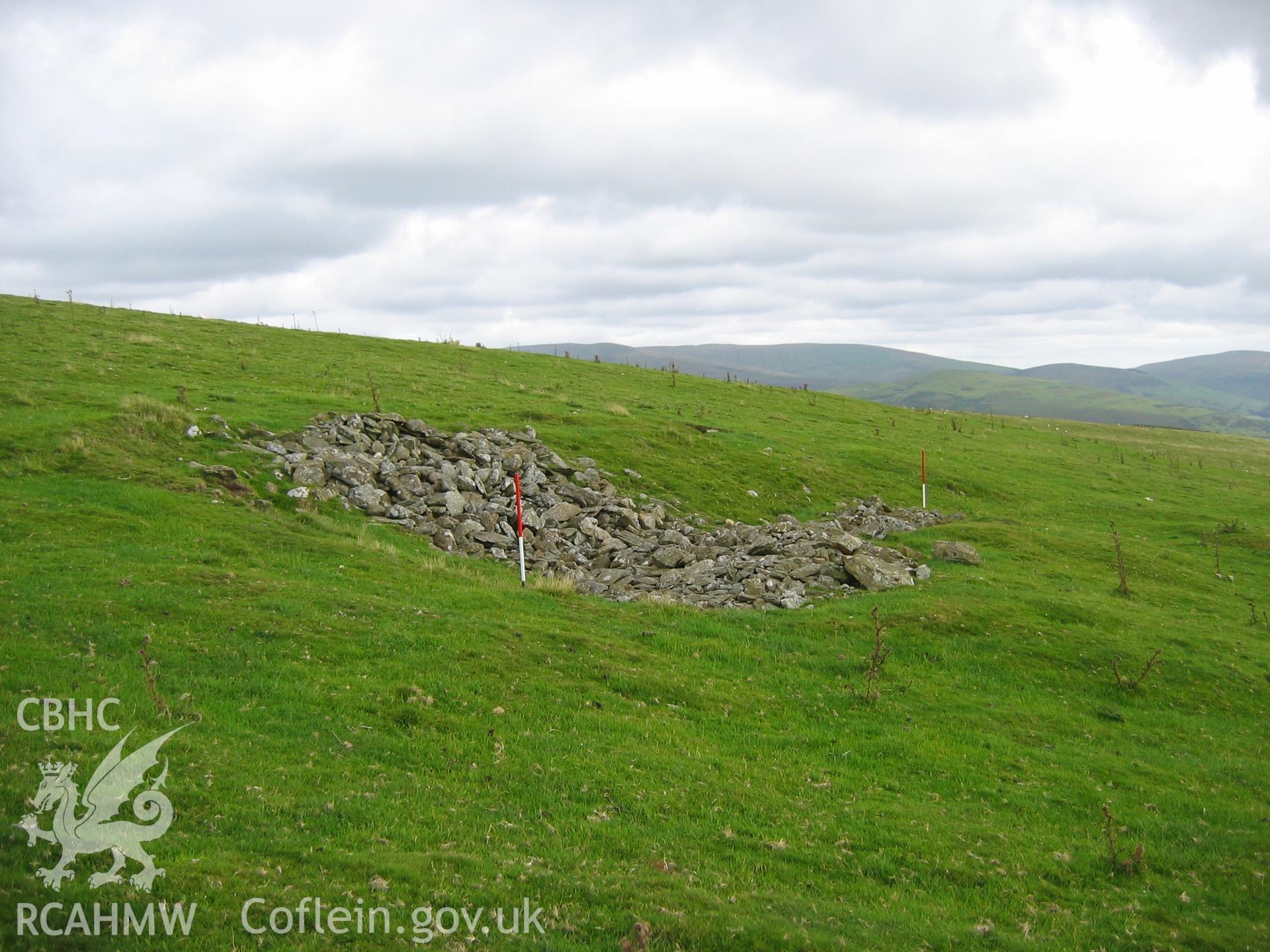 Digital colour photograph of Allt-Lwyd stone quarry XIII taken on 16/08/2007 by K. Laws during the Llanegryn Upland Survey undertaken by Engineering Archaeological Services Ltd.
