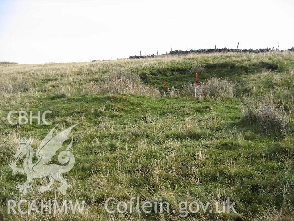 Digital colour photograph of Waun Oer stone quarry II taken on 18/10/2007 by K. Laws during the Llanegryn Upland Survey undertaken by Engineering Archaeological Services Ltd.