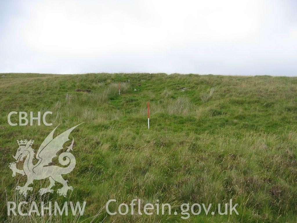 Digital colour photograph of Pen-y-Crug stone quarry II taken on 10/07/2007 by K. Laws during the Llanegryn Upland Survey undertaken by Engineering Archaeological Services Ltd.
