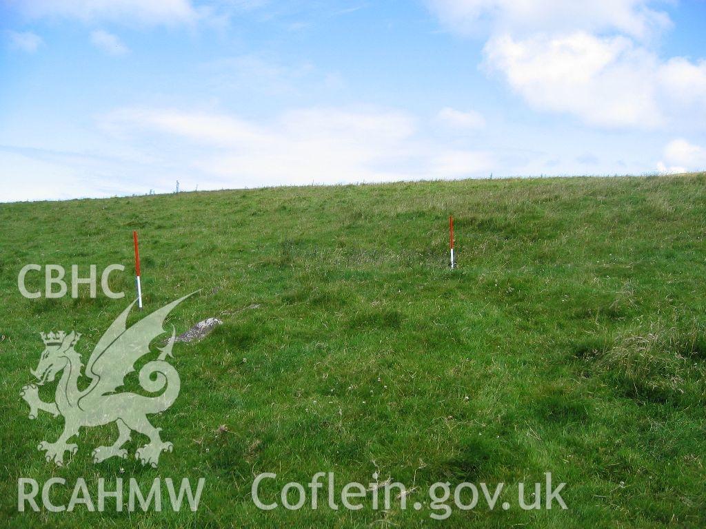 Digital colour photograph of Allt-Lwyd stone quarry II taken on 02/08/2007 by K. Laws during the Llanegryn Upland Survey undertaken by Engineering Archaeological Services Ltd.