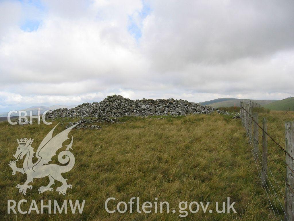 Digital colour photograph of Allt-Lwyd cairn I taken on 02/08/2007 by K. Laws during the Llanegryn Upland Survey undertaken by Engineering Archaeological Services Ltd.