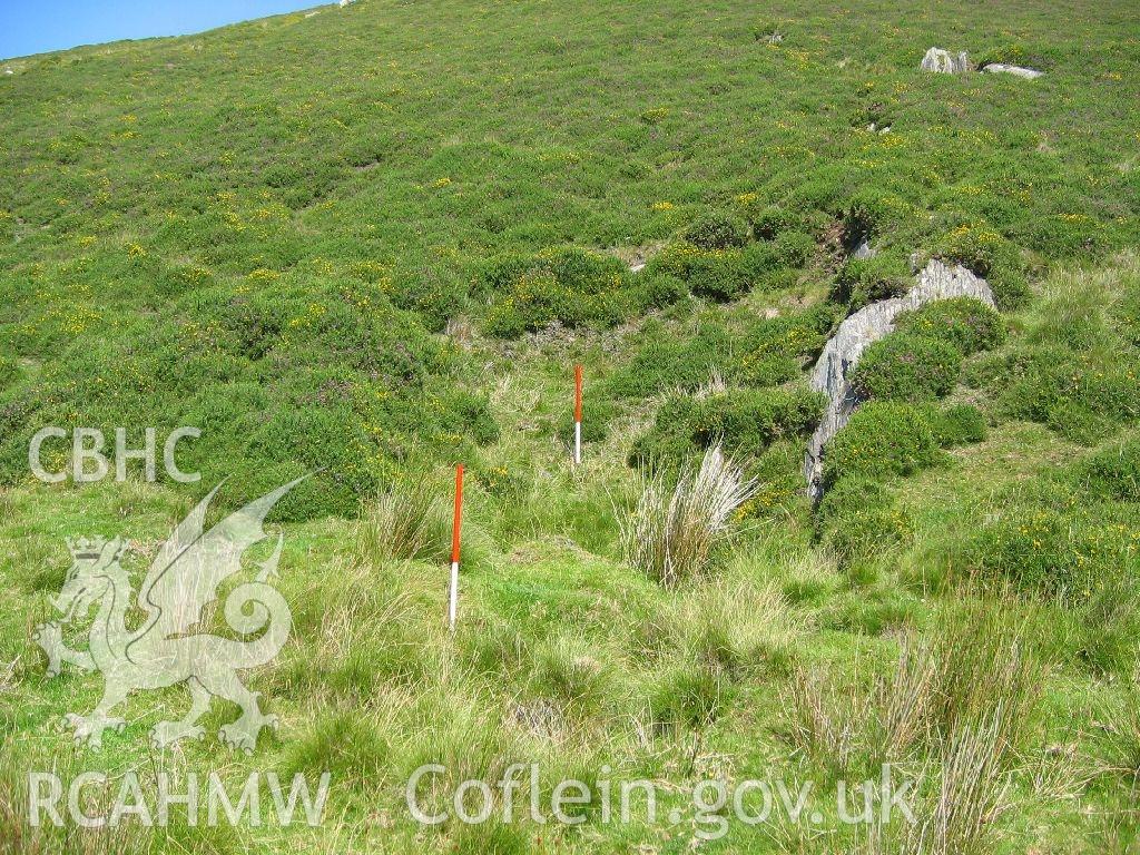 Digital colour photograph of Bodwylan stone quarry II taken on 19/07/2007 by K. Laws during the Llanegryn Upland Survey undertaken by Engineering Archaeological Services Ltd.