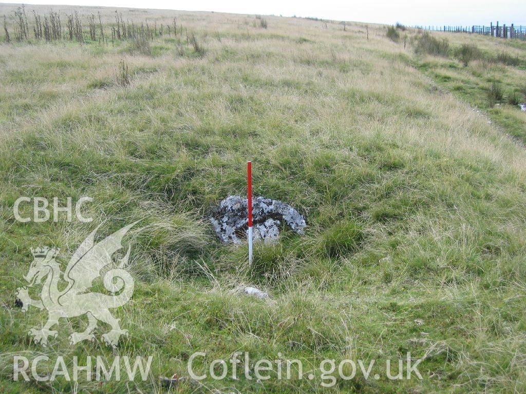 Digital colour photograph of Allt-Lwyd stone quarry XVII taken on 21/08/2007 by K. Laws during the Llanegryn Upland Survey undertaken by Engineering Archaeological Services Ltd.