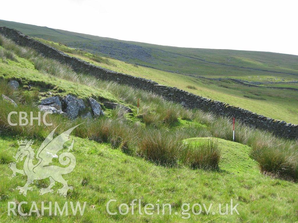 Digital colour photograph of Bryn Seward stone quarry II taken on 28/06/2007 by K. Laws during the Llanegryn Upland Survey undertaken by Engineering Archaeological Services Ltd.