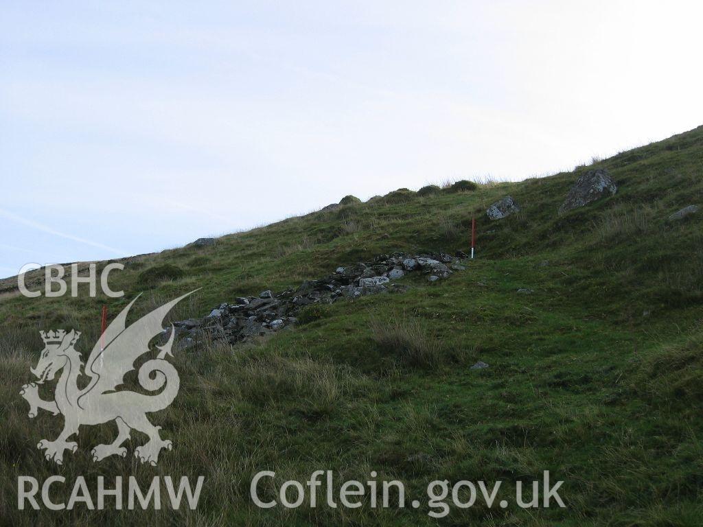 Digital colour photograph of Waun Oer stone quarry IV taken on 18/10/2007 by K. Laws during the Llanegryn Upland Survey undertaken by Engineering Archaeological Services Ltd.