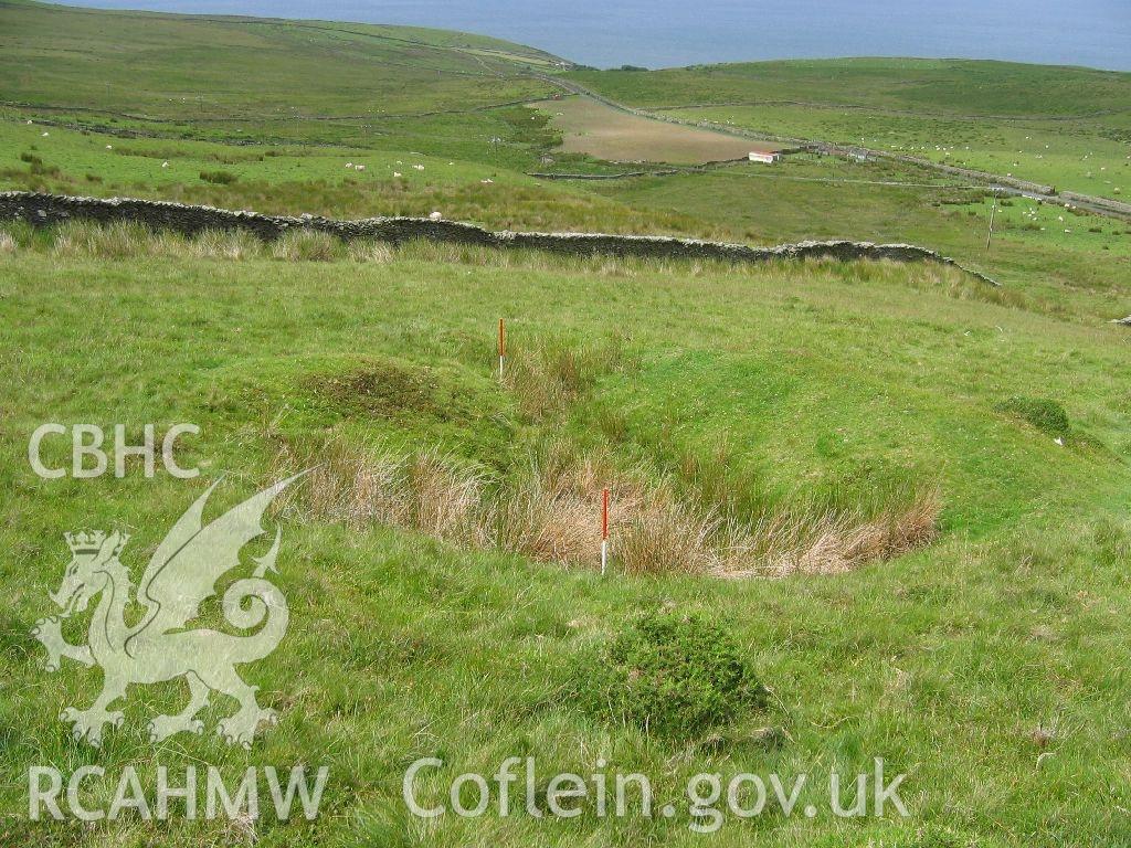 Digital colour photograph of Bryn Seward stone quarry V taken on 28/06/2007 by K. Laws during the Llanegryn Upland Survey undertaken by Engineering Archaeological Services Ltd.