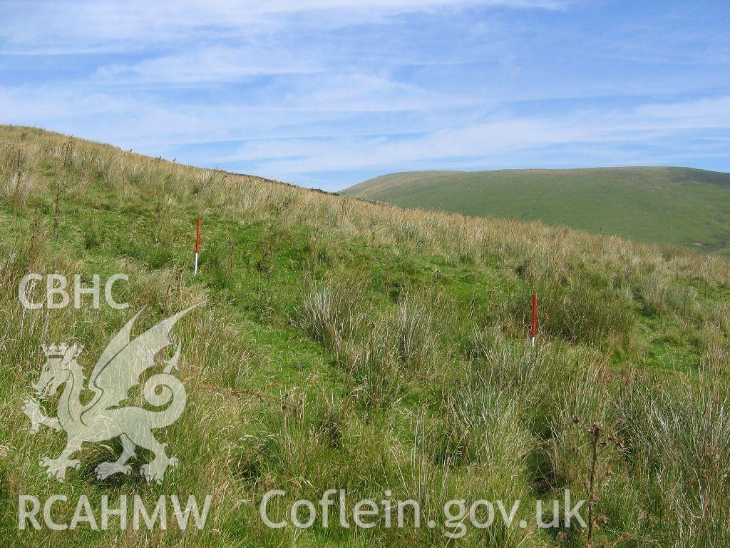 Digital colour photograph of Pen-y-Crug stone quarry IV taken on 23/08/2007 by K. Laws during the Llanegryn Upland Survey undertaken by Engineering Archaeological Services Ltd.
