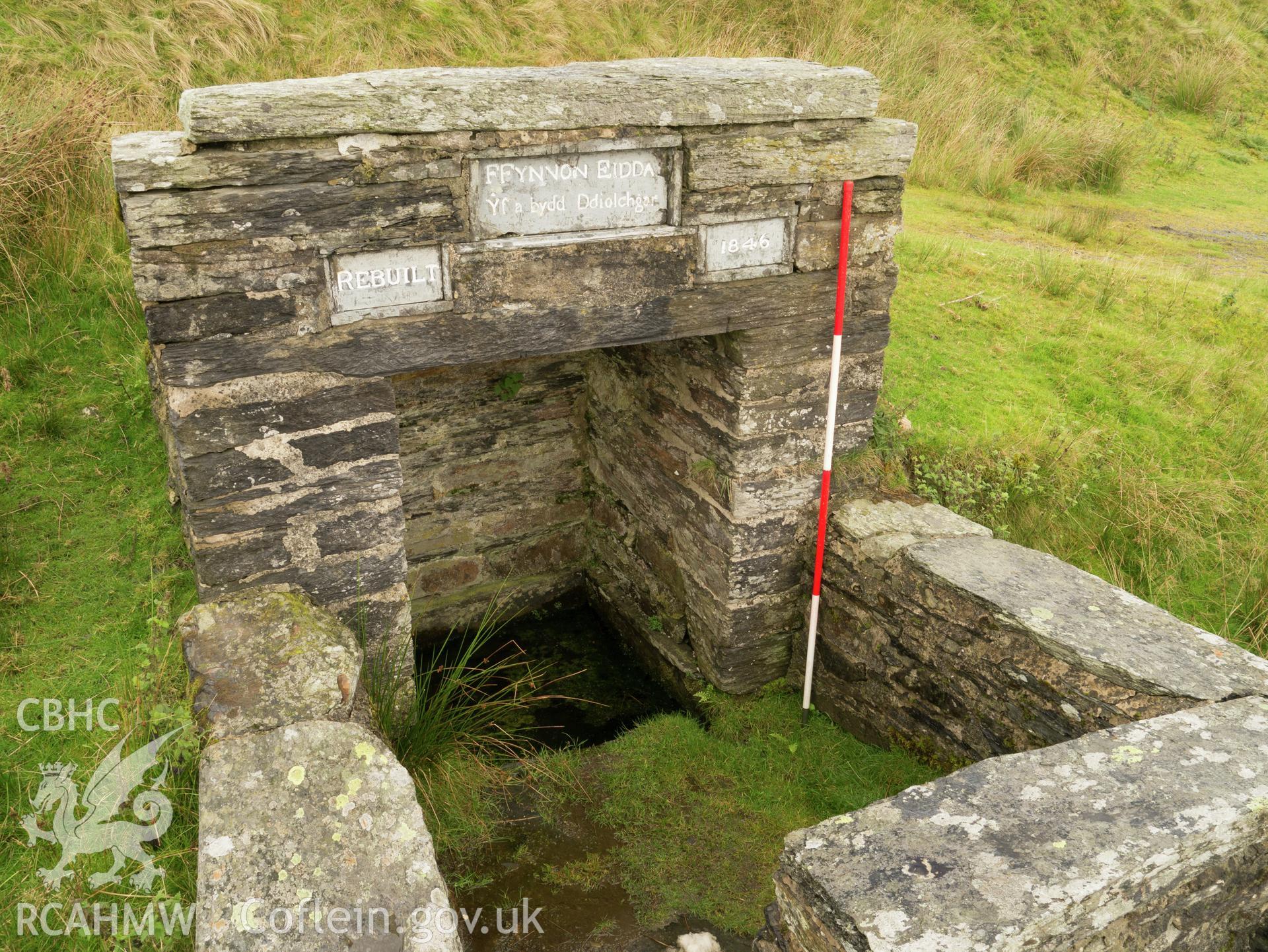view looking N, showing basin.