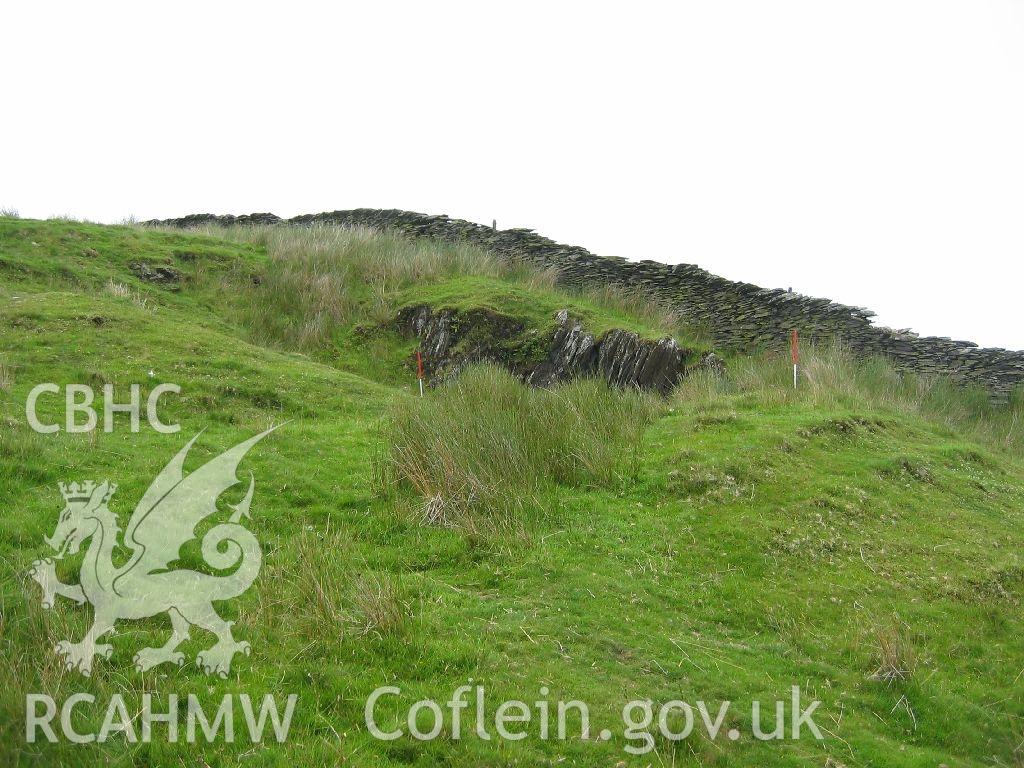 Digital colour photograph of Bryn Seward stone quarry VI taken on 28/06/2007 by K. Laws during the Llanegryn Upland Survey undertaken by Engineering Archaeological Services Ltd.