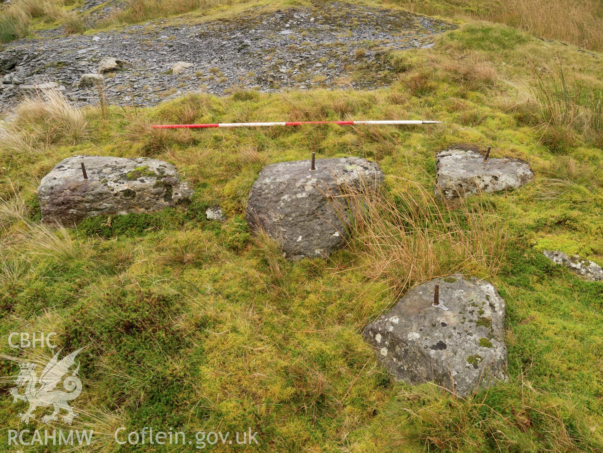 view looking E showing holding-down bolts.