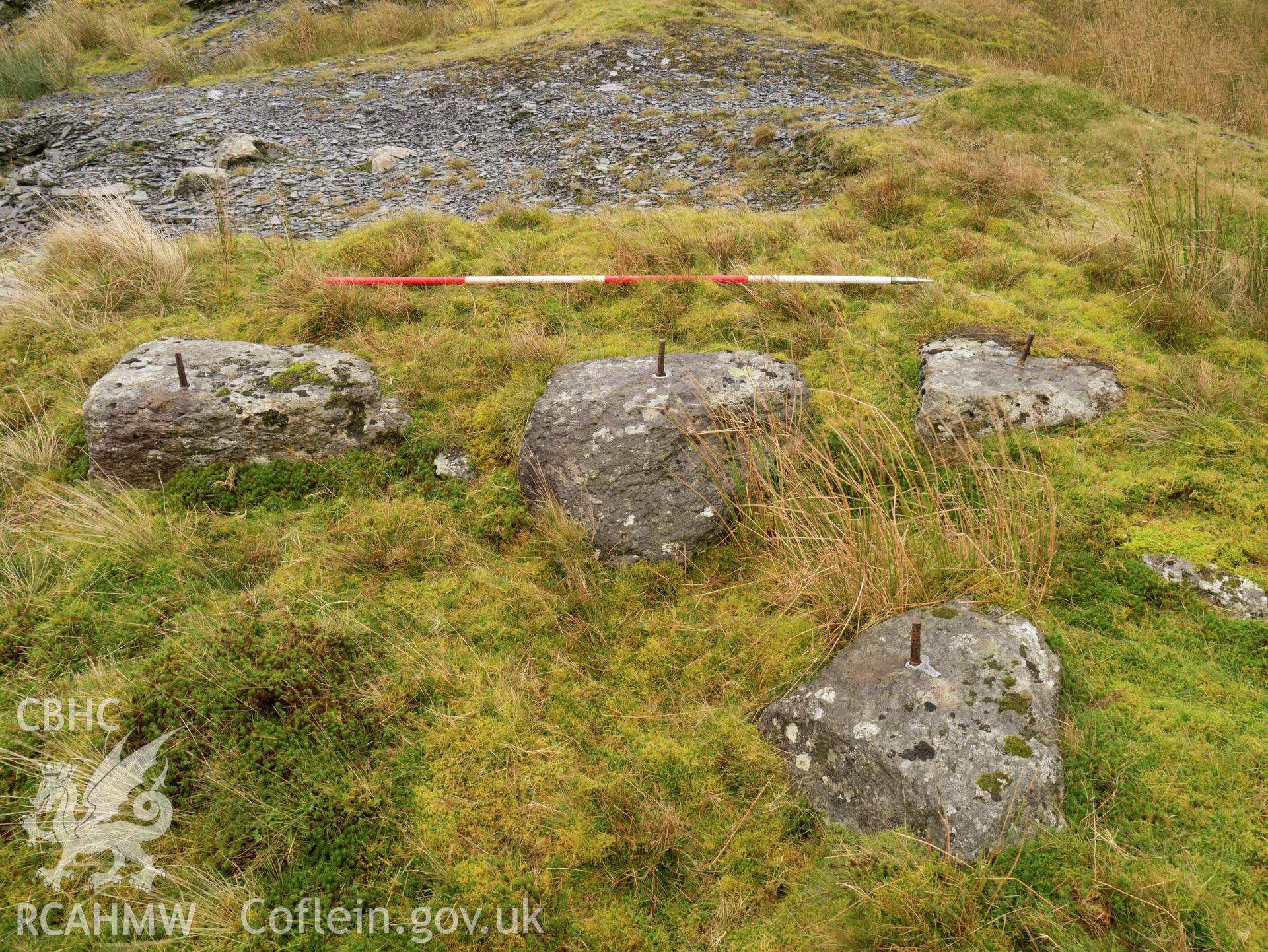 view looking E showing holding-down bolts.