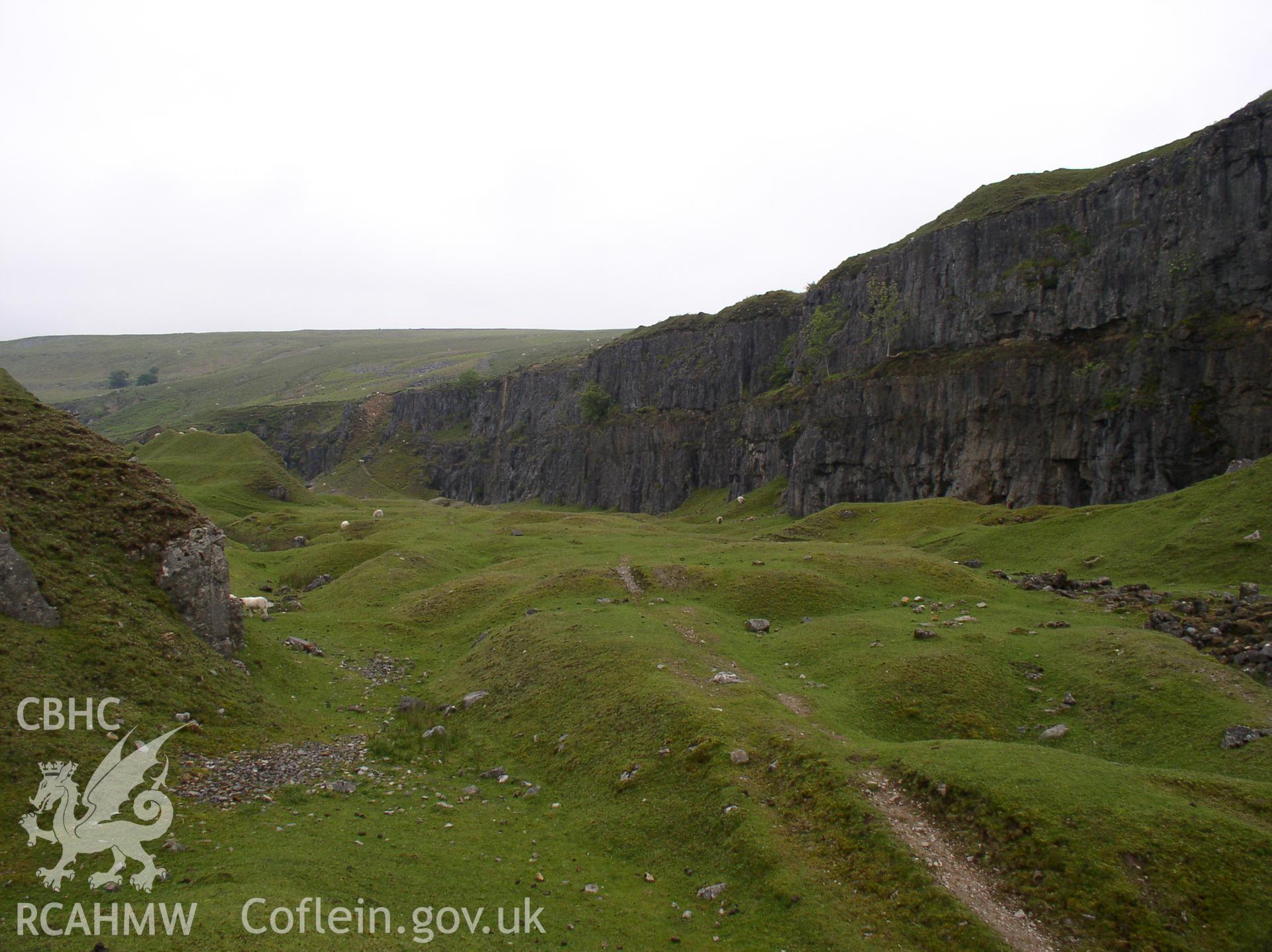 Photograph of Pant-y-rhiw Quarry taken on 06/06/2005 by J.B. Winterburn during an Upland Survey undertaken by John Winterburn Archaeological Services.