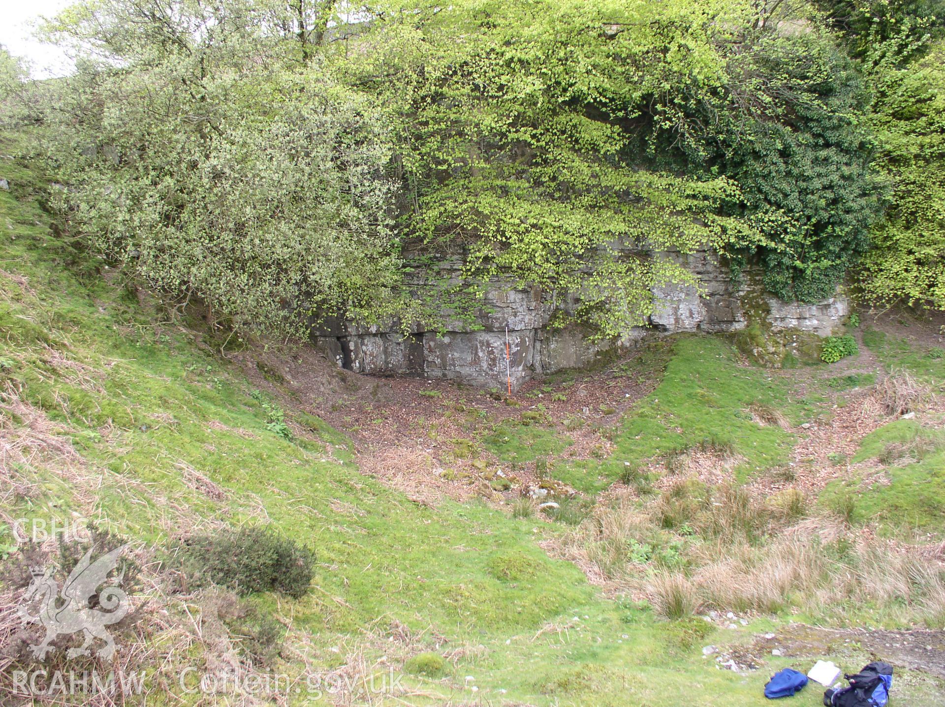 Photograph of Quarry North West of Waun Watkin taken on 10/05/2005 by J.B. Winterburn during an Upland Survey undertaken by John Winterburn Archaeological Services.