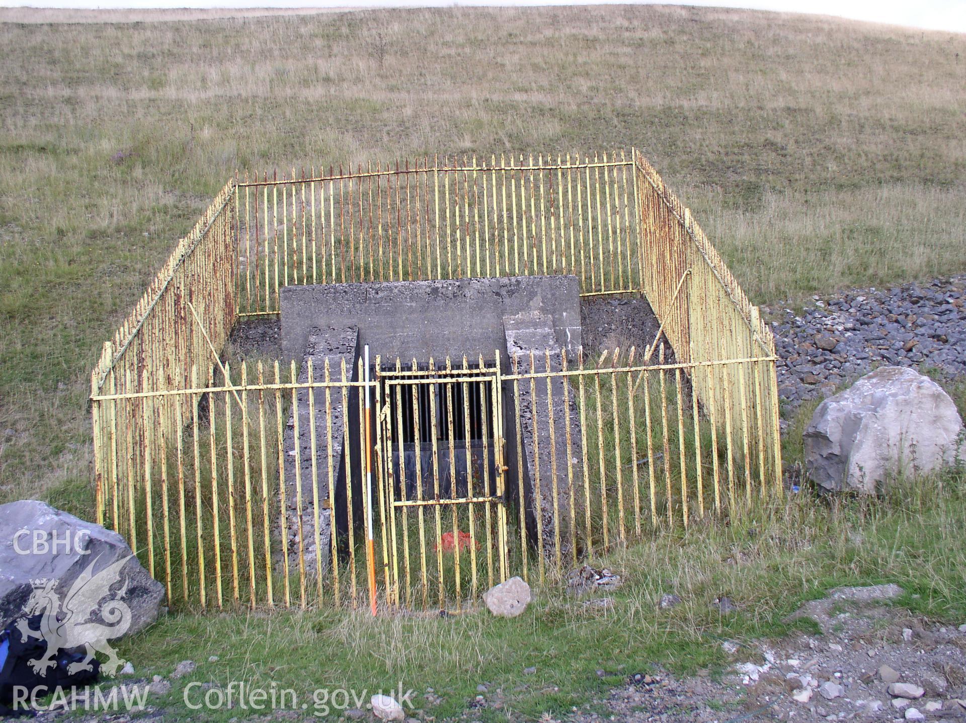 Photograph of Blaen Clydach Reservoir Culvert taken on 06/09/2005 by J.B. Winterburn during an Upland Survey undertaken by John Winterburn Archaeological Services.