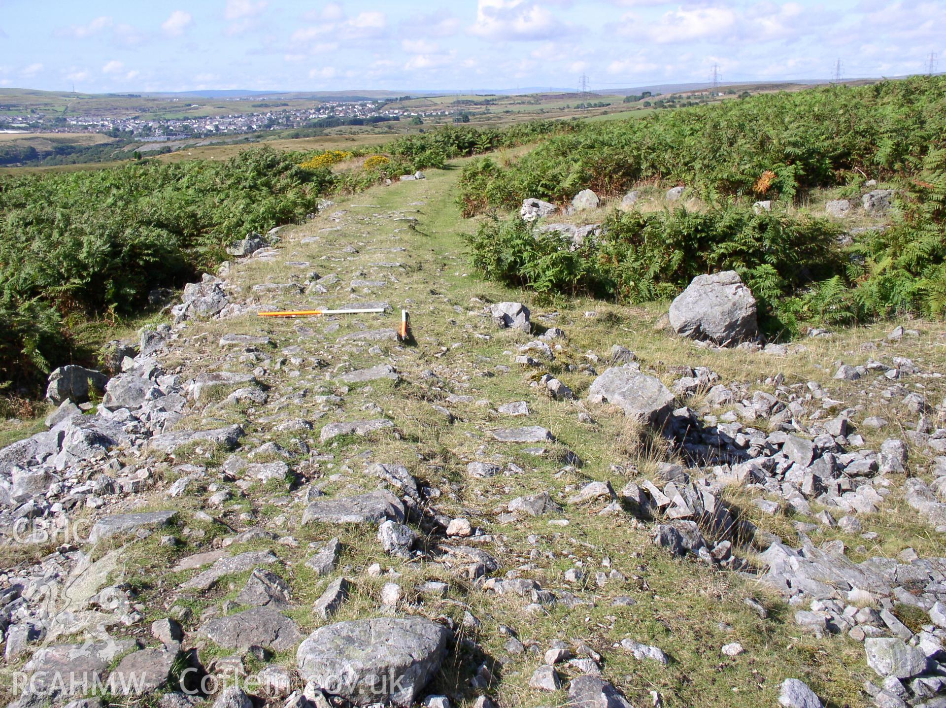 Photograph of Pant Draenog Tramroad I taken on 30/08/2005 by J.B. Winterburn during an Upland Survey undertaken by John Winterburn Archaeological Services.