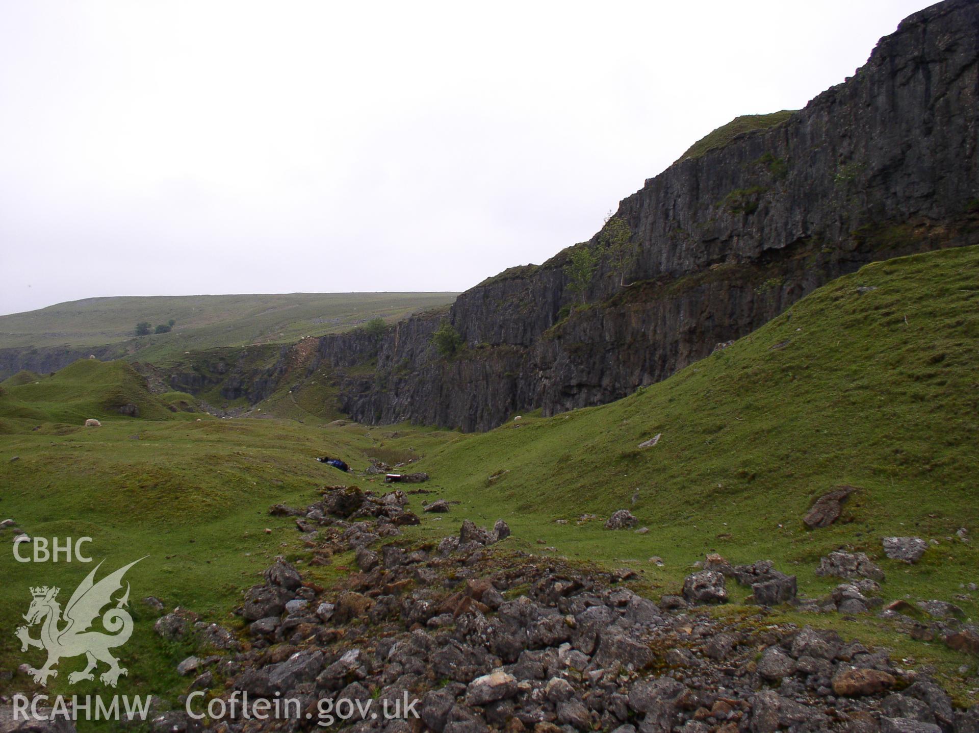 Photograph of Pant-y-rhiw Quarry taken on 06/06/2005 by J.B. Winterburn during an Upland Survey undertaken by John Winterburn Archaeological Services.