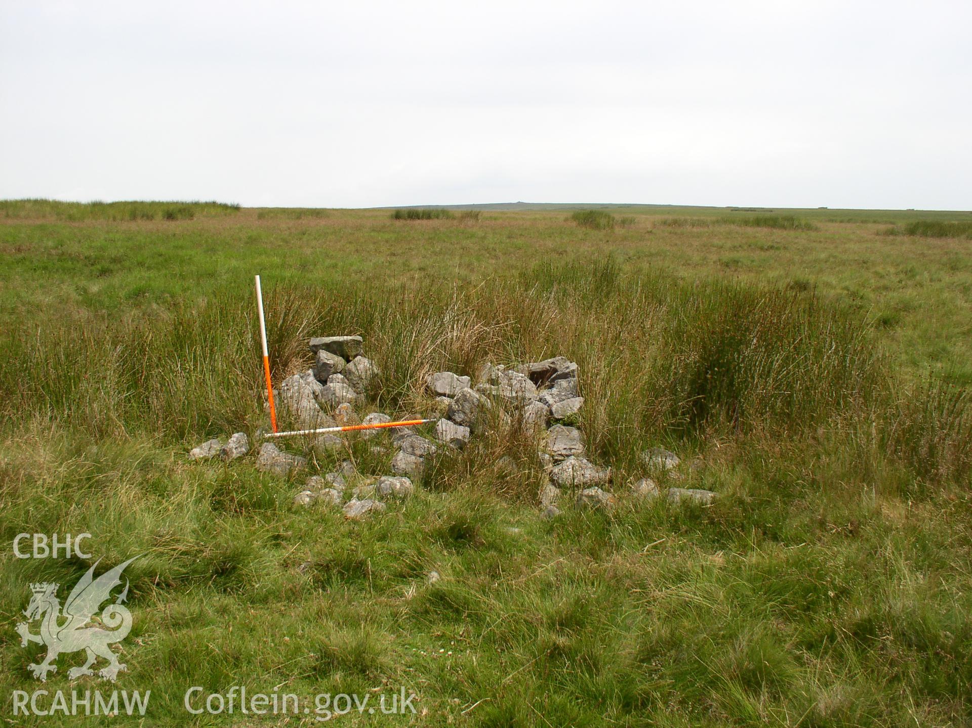 Photograph of Cefn Pwll Coch Pile of Stone taken on 13/07/2005 by J.B. Winterburn during an Upland Survey undertaken by John Winterburn Archaeological Services.