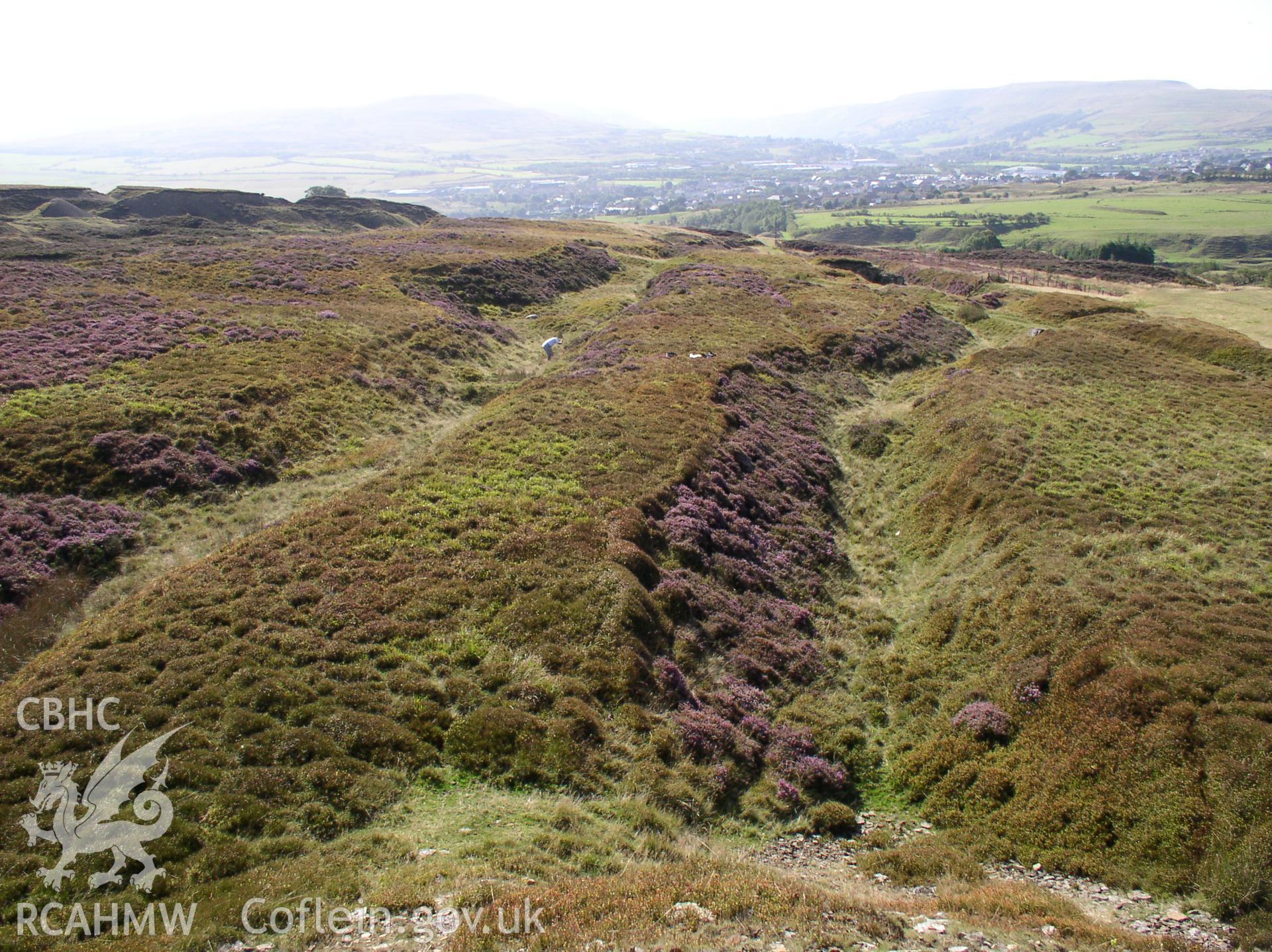 Photograph of Blaen Clydach Reservoir I taken on 23/08/2005 by J.B. Winterburn during an Upland Survey undertaken by John Winterburn Archaeological Services.
