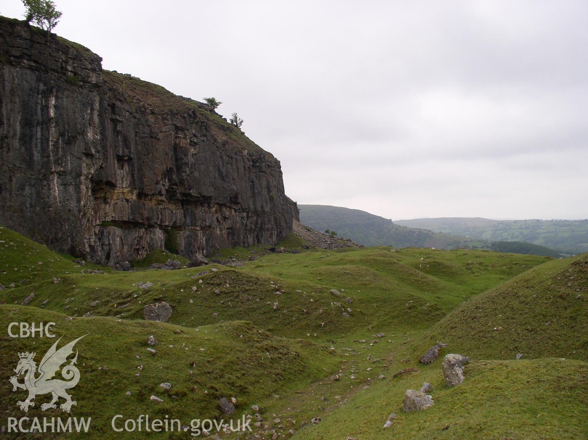 Photograph of Pant-y-rhiw Quarry taken on 06/06/2005 by J.B. Winterburn during an Upland Survey undertaken by John Winterburn Archaeological Services.