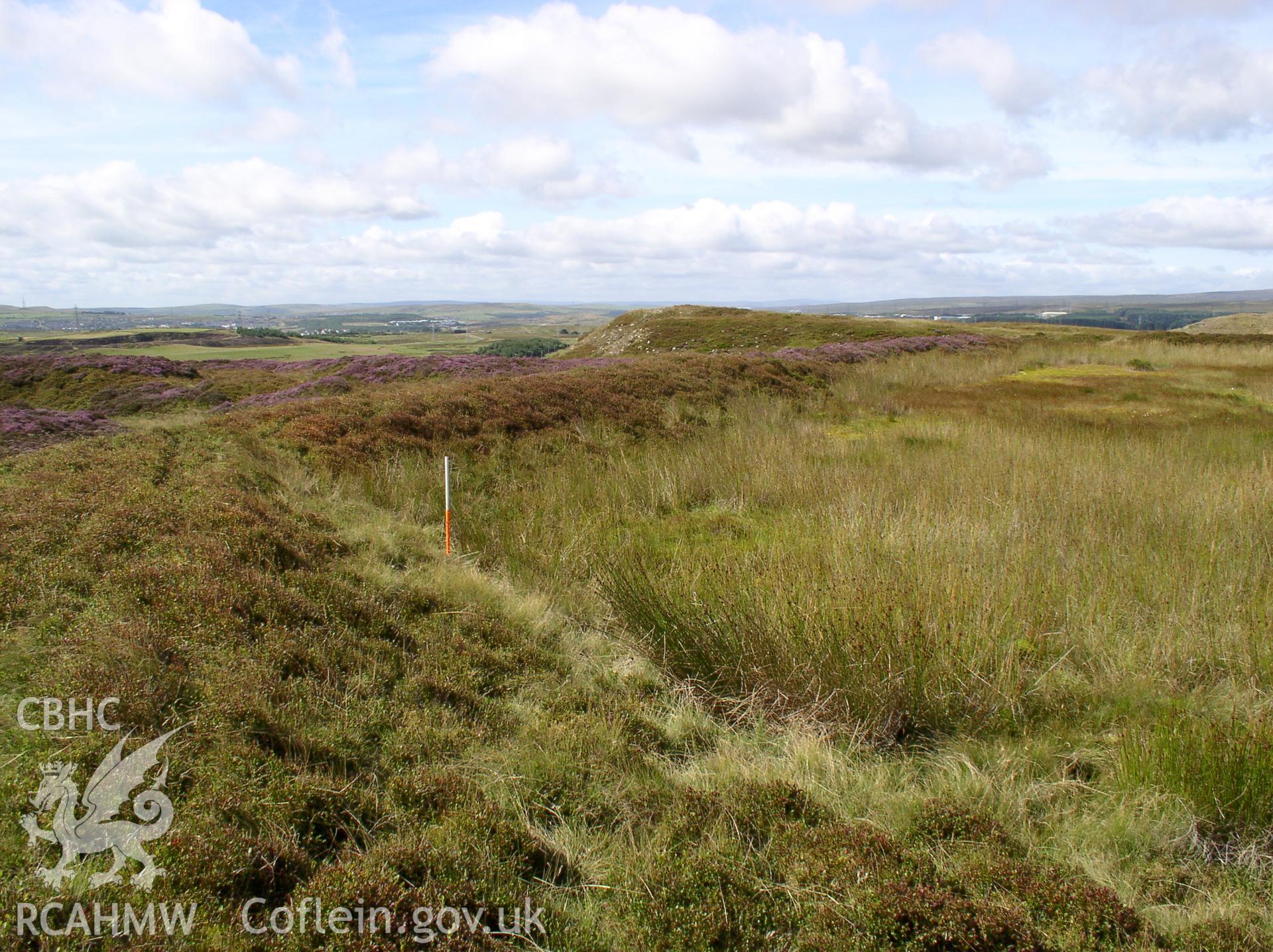 Photograph of Blaen Clydach Reservoir I taken on 23/08/2005 by J.B. Winterburn during an Upland Survey undertaken by John Winterburn Archaeological Services.