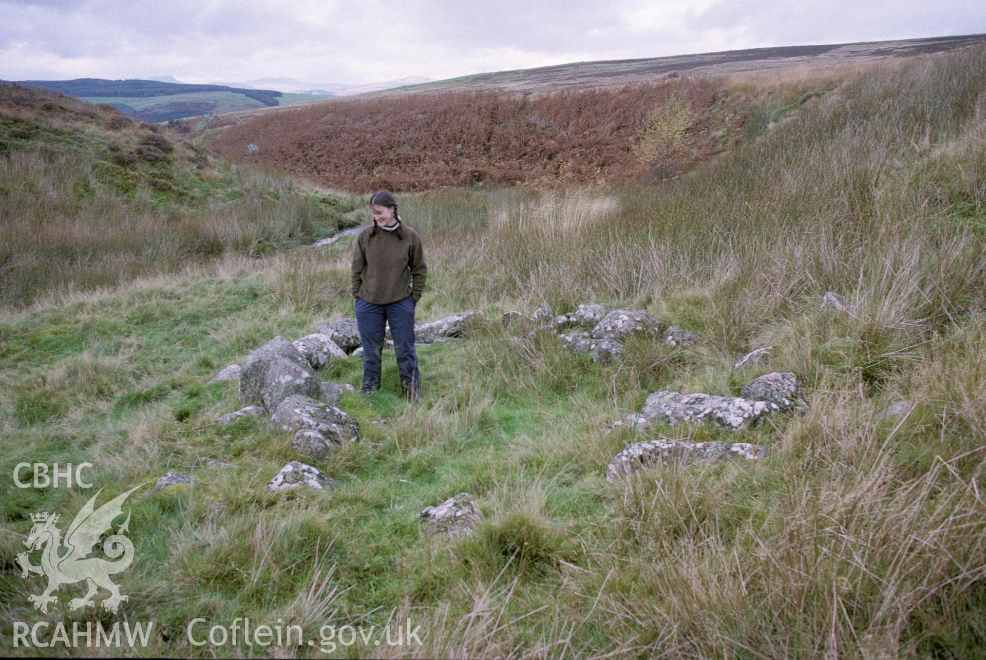 Photograph of Clochnant  Fold I from the east. Taken by R. Hankinson on 26/10/2004 during an upland survey undertaken by the Clwyd-Powys Archaeological Trust.