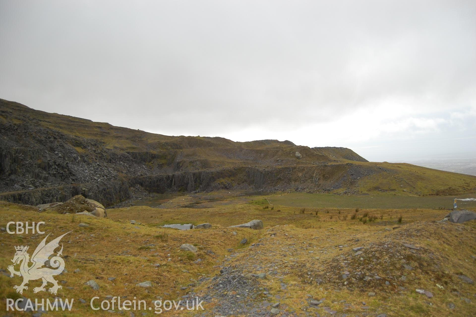 Colour digital image of Mynydd Llandegai showing Marchlyn Quarry.