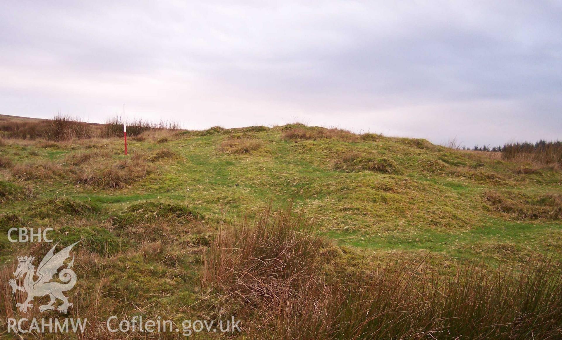 Photograph of Nant Merddyn Cairn taken from the west on 30/11/2004 by P. Kok during an Upland Survey undertaken by Oxford Archaeology North.