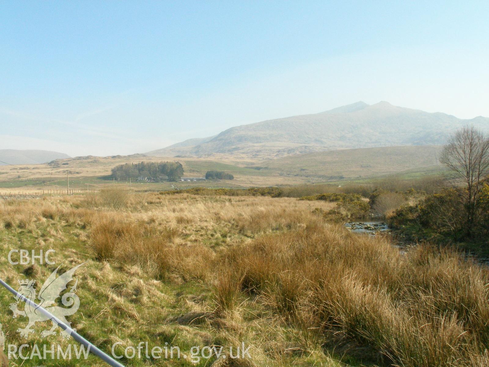Colour digital photograph showing the countryside surrounding Meillionen House.