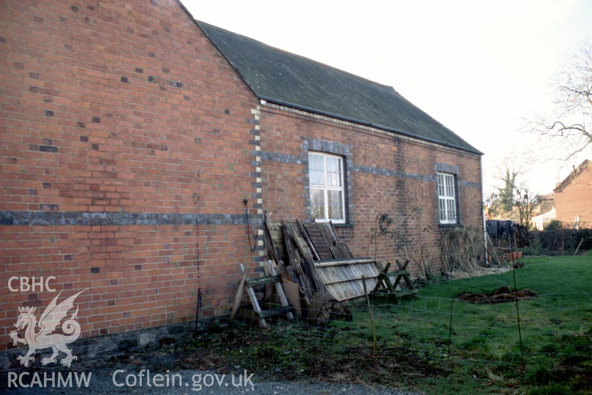 Exterior, rear gable of chapel, & rear elevation of SS