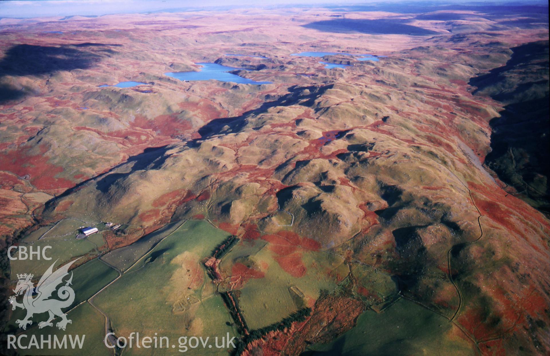 RCAHMW colour slide oblique aerial photograph of Teifi Pools, Strata Florida, taken on 04/12/1998 by Toby Driver