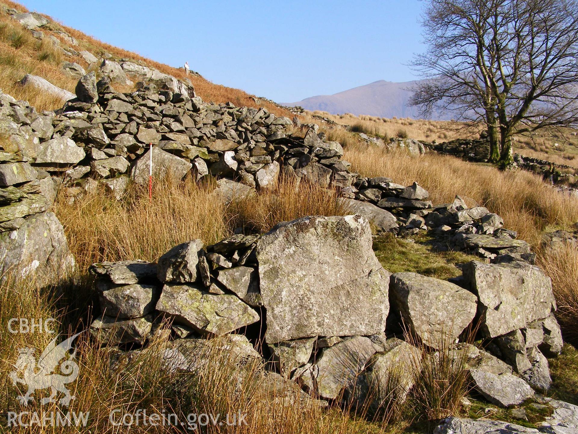 Photograph of Sheep Fold north west of Llyn Y Dywarchen taken on 30/01/2006 by P.J. Schofield during an Upland Survey undertaken by Oxford Archaeology North.