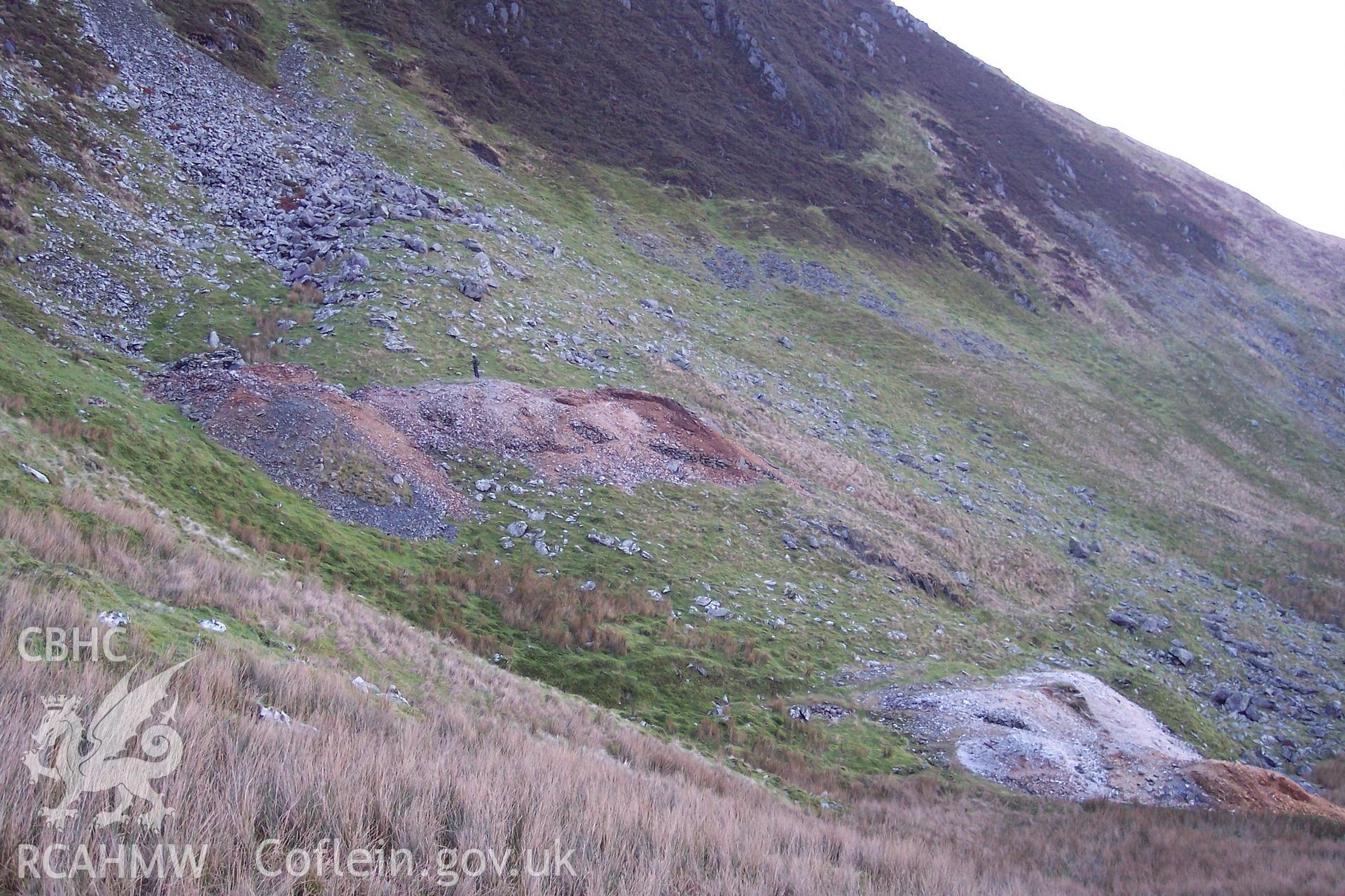 Photograph of Mynydd Tal-y-mignedd Trial Mine I taken on 04/01/2006 by P.J. Schofield during an Upland Survey undertaken by Oxford Archaeology North.
