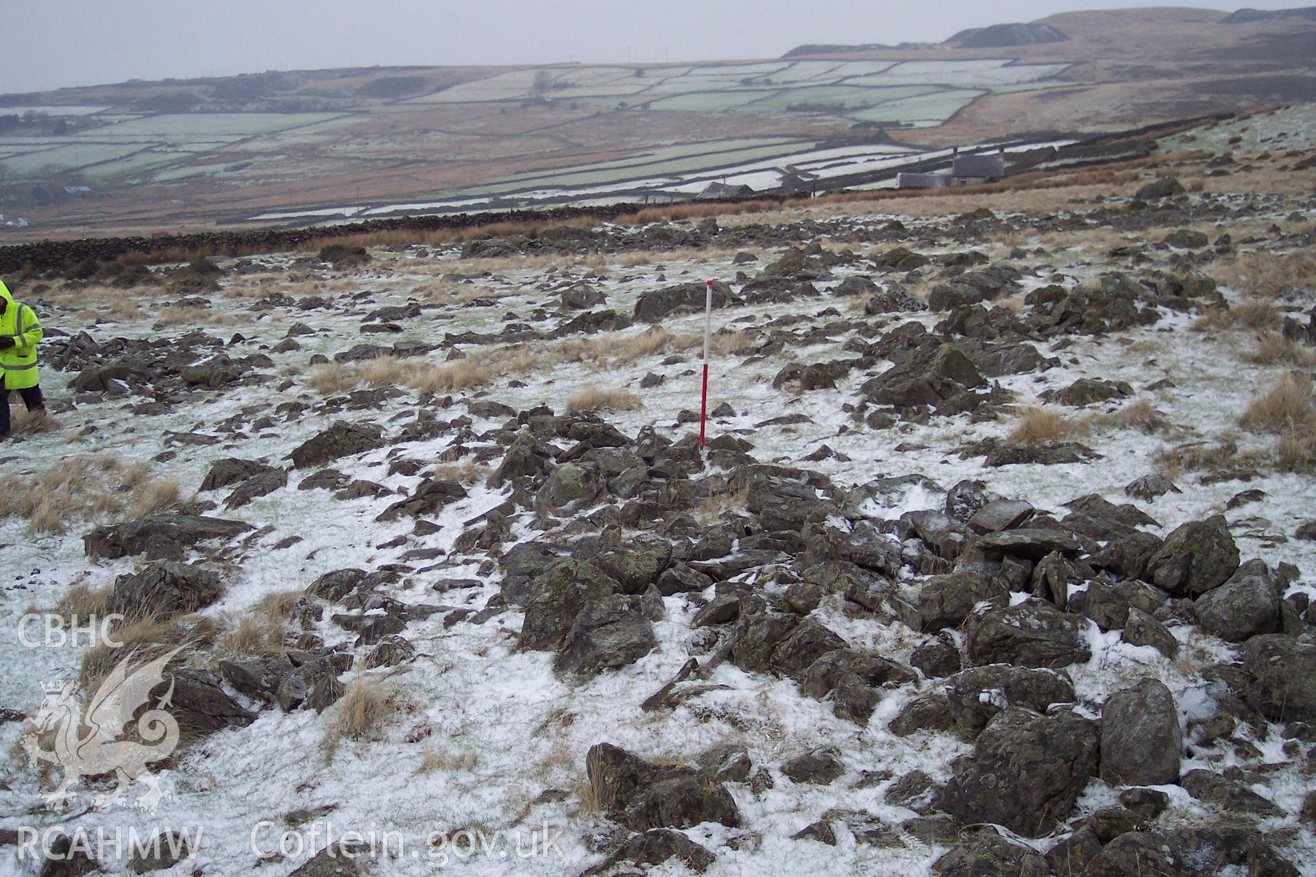 Photograph of Field System east of Castell Caeronwy taken on 05/01/2006 by P.J. Schofield during an Upland Survey undertaken by Oxford Archaeology North.