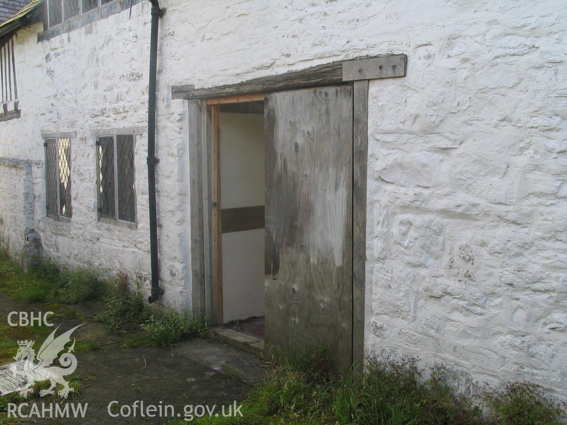 Nantclwyd House before conservation, present entrance from side passage.