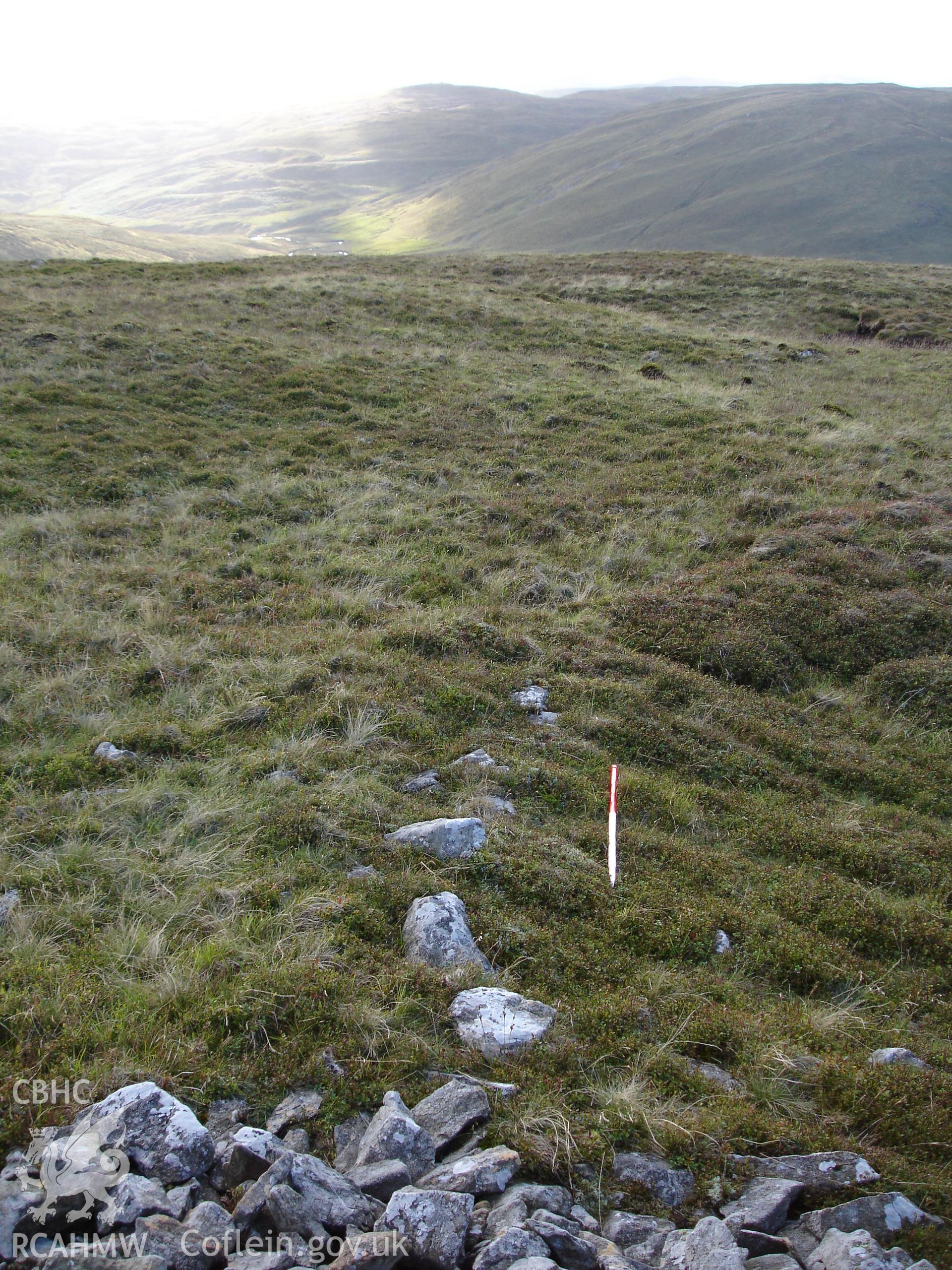 Digital colour photograph of Carn Fawr Cairn I taken on 24/08/2006 by R.P. Sambrook during the Plynlimon Glaslyn South Upland survey undertaken by Trysor.
